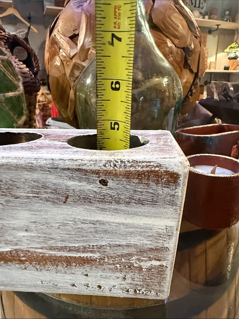 Set of 2 !!! 16” x 4” white stain cheese mold Candle holder